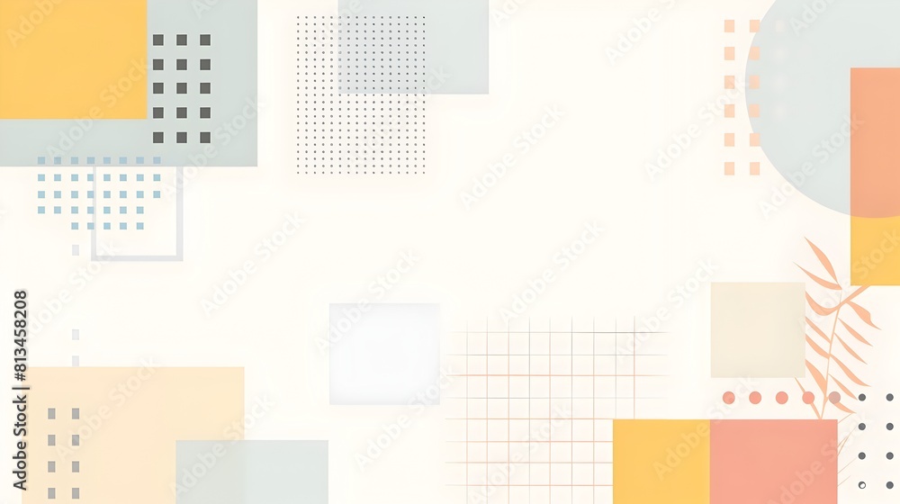 Aufkleber minimalist geometric abstract background with pastel color palette and centered framing