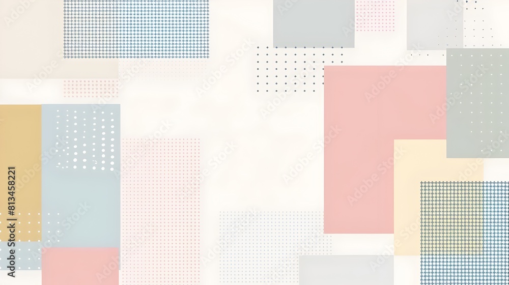 Aufkleber minimalist abstract geometric backdrop with overlapping pastel shapes and rule of thirds framing