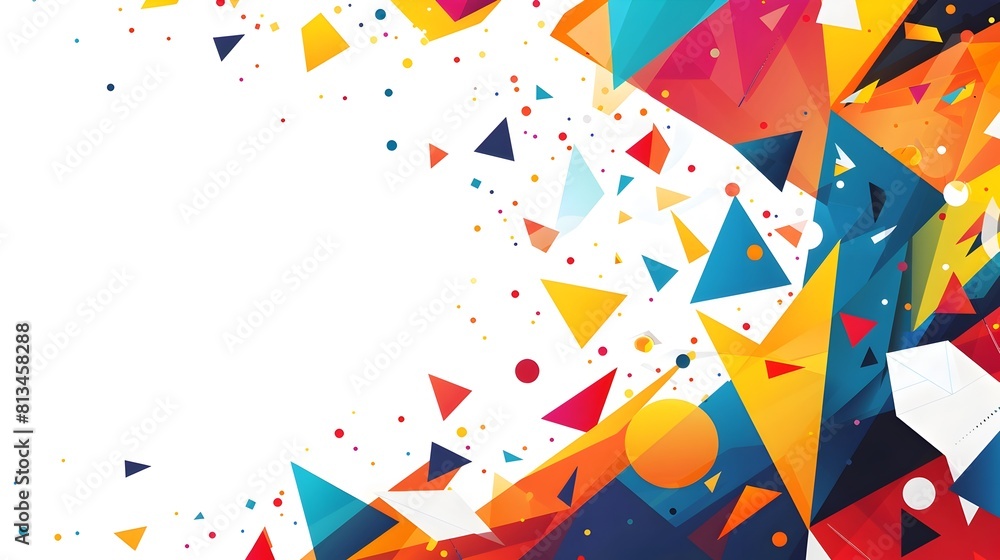 Poster vibrant abstract geometric background with kaleidoscopic pattern and bold color contrasts