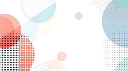 Dynamic Geometric Abstract Background with Overlapping Pastel Shapes in Centered Composition