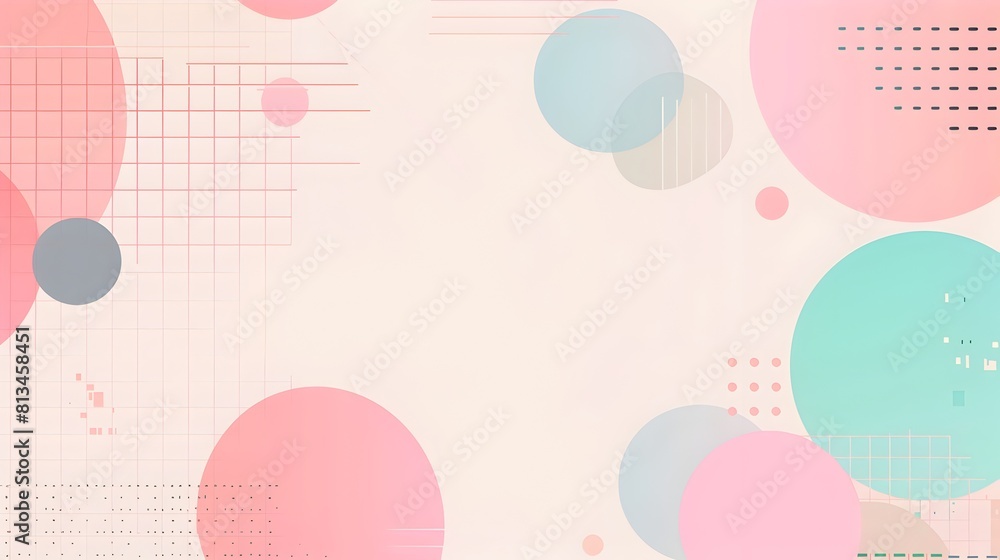 Poster minimalist geometric abstract background with pastel colors and clean copyspace for design and brand