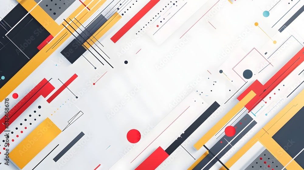 Aufkleber Geometric Abstract Background with Dynamic Intersecting Planes and Graphic Compositional Layout