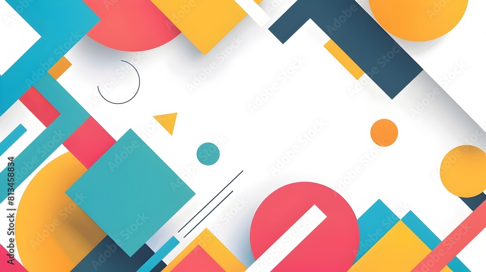 Poster abstract geometric template with vibrant copyspace and rule of thirds composition