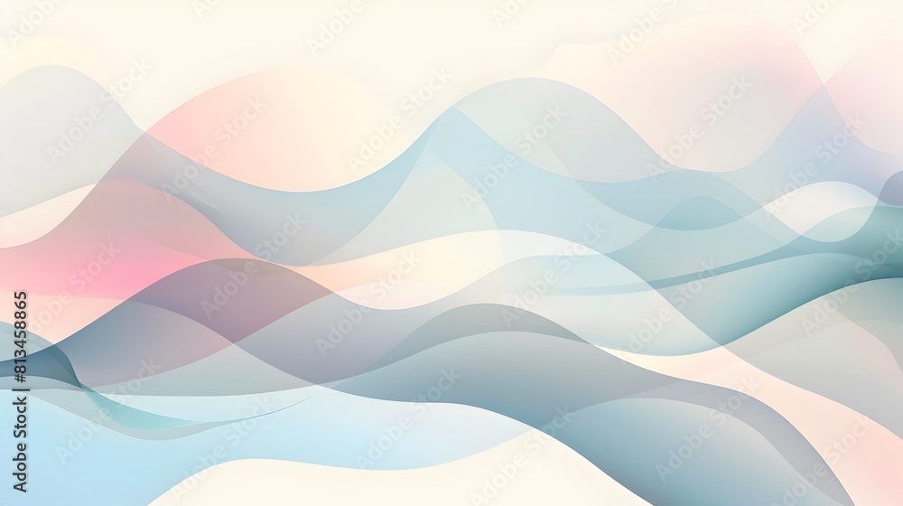 Aufkleber serene and harmonious abstract geometric landscape composition in soft gradients and organic shapes 