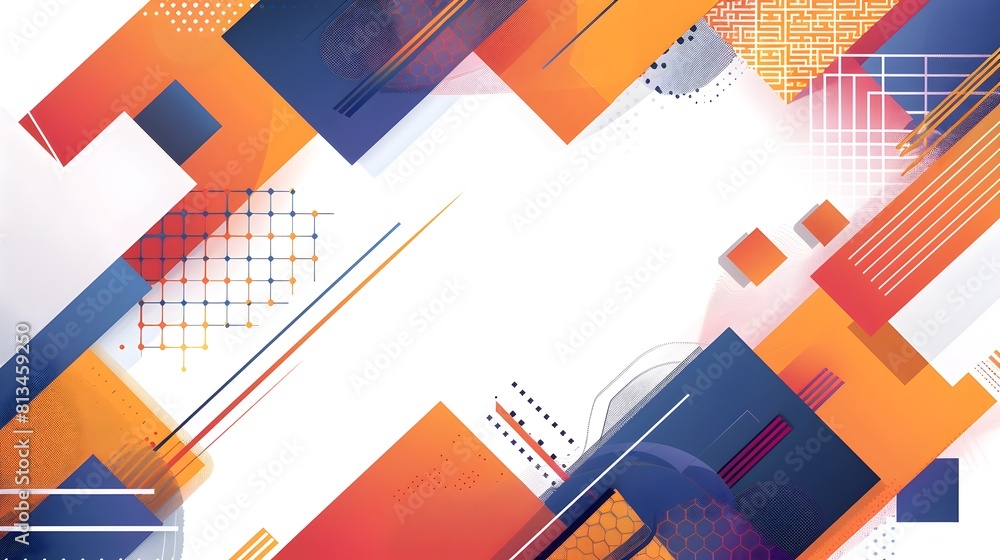 Poster Striking Geometric Abstract Background in Bold Color Palette with Ample Copyspace for Minimalist Modern Design and Branding Concepts