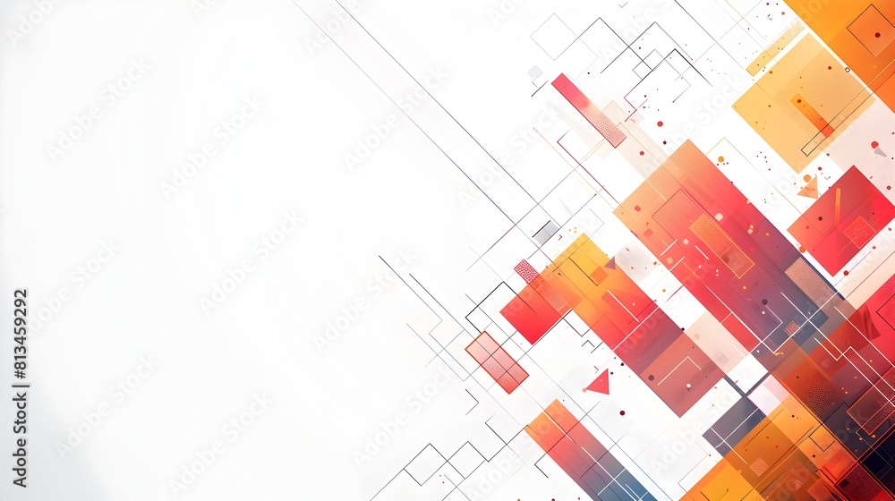 Aufkleber Striking Abstract Geometric Template with Ample Copyspace and Visually Compelling Tension