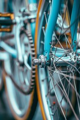 Obraz premium Detailed bicycle chain and gears, highlighting mechanical elements summer olympics sport concept