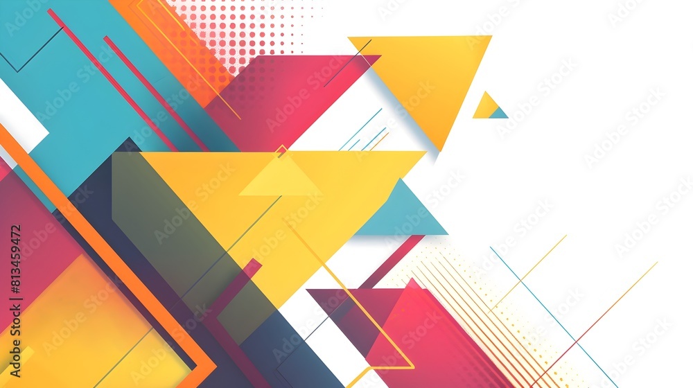 Aufkleber vibrant geometric abstract background with copyspace in minimalist contemporary design style