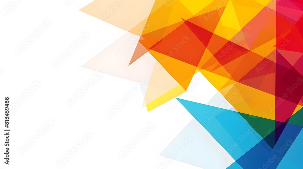 Fototapete captivating geometric backdrop with vibrant polygon patterns and ample copyspace