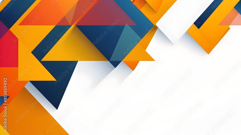 Poster mesmerizing abstract geometric background template with vibrant overlapping facets and contemporary 