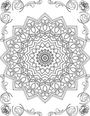 Printable Mandala Coloring Page for Adults. Educational Resources for School for Kids. Adults Coloring Book. Mandala Coloring Activity Worksheet.