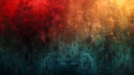 Obraz premium Dramatic and Moody Abstract Grunge Textured Background with Vibrant Color Splashes and Distressed Overlay Effects