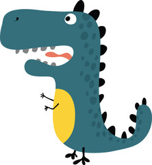 cute dinosaur drawn as vector for children's fashion