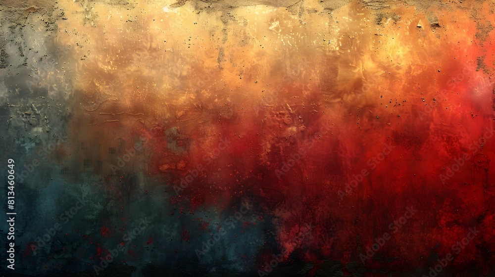 Aufkleber moody abstract grunge background with fiery tones and textured brush strokes for creative design des