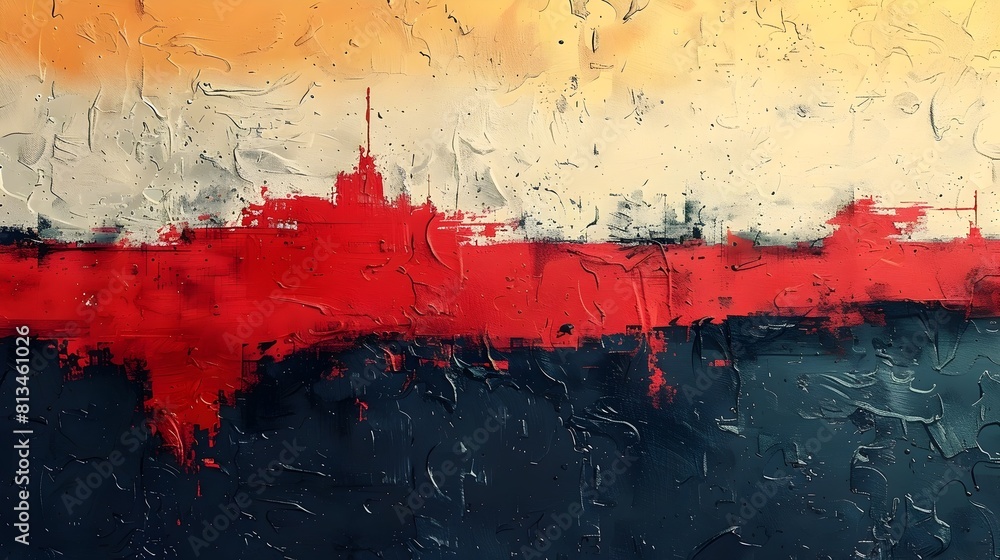 Poster moody and expressive abstract grunge background with textured red and black layers
