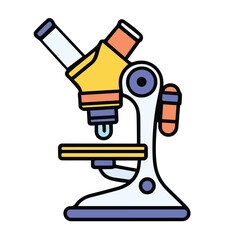 microscope line color filled illustration design