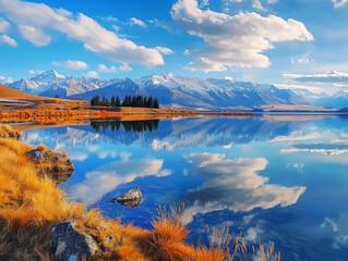 beautiful view of lake tekapo new zealand - ai