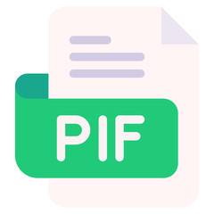 Vector Icon pif, file type, file format, file extension, document