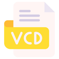 Vector Icon vcd, file type, file format, file extension, document