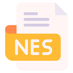 Vector Icon nes, file type, file format, file extension, document