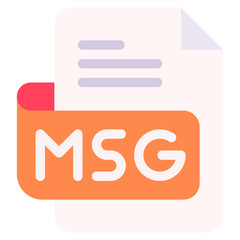 Vector Icon msg, file type, file format, file extension, document