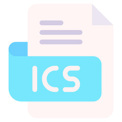 Vector Icon ics, file type, file format, file extension, document