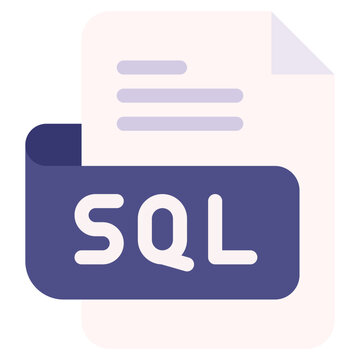 Vector Icon sql, file type, file format, file extension, document