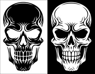Human Skull Cartoon Illustration