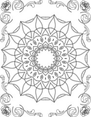 Printable Mandala Coloring Page for Adults. Educational Resources for School for Kids. Adults Coloring Book. Mandala Coloring Activity Worksheet.