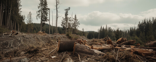 Devastated Landscape: The Stark Impact of Logging on Forests