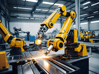 Robot working in factory