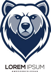 a minimalist Bear logo vector art illustration with a Bear icon logo