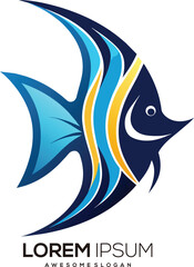 Naklejka premium a minimalist Angelfish logo vector art illustration with a Angelfish icon logo