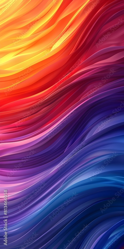 Poster vibrant gradient waves of multicolor hues forming a captivating digital art background suitable for 