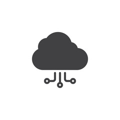Cloud computing network vector icon