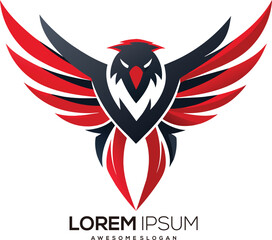 Fototapeta premium a minimalist Eagle logo vector art illustration with a Eagle icon logo