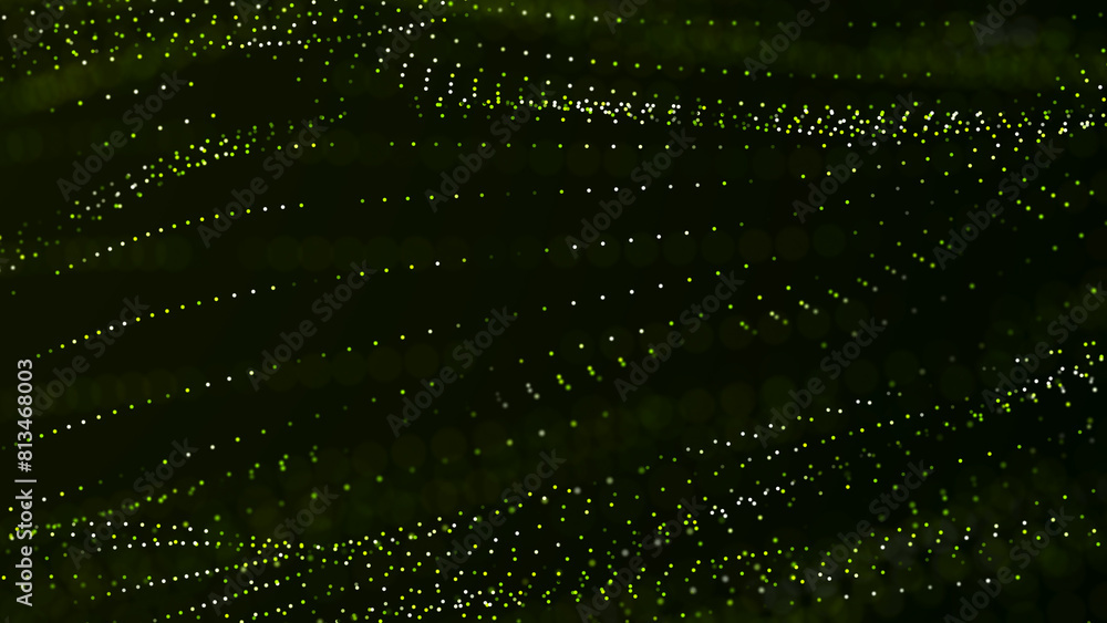 Poster sci-fi background. digital wave with many particles. big data visualization. template for festive pr