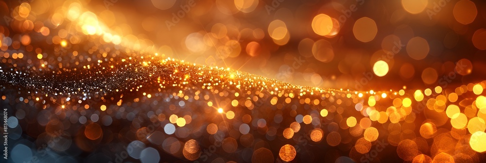 Leinwandbilder mesmerizing golden glitter and sparkle create a captivating abstract digital background filled with 