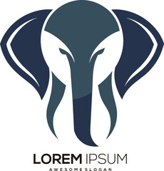 a minimalist Elephant  logo vector art illustration with a Elephant icon logo
