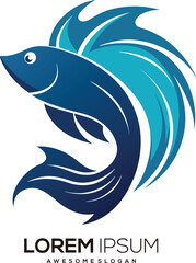a minimalist Guppy logo vector art illustration with a Guppy icon logo