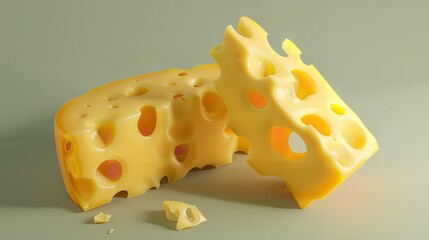 Piece of Delicious Cheese Cut Out

