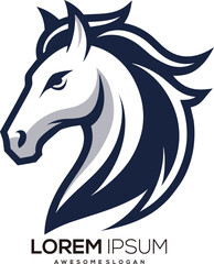 a minimalist Horse logo vector art illustration with a Horse icon logo