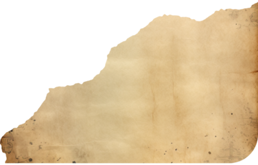 Vintage Torn Paper or Parchment Paper, Ripped Paper, Transparent Background, PNG, Old Texture, Distressed Texture