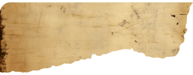 Vintage Torn Paper or Parchment Paper, Ripped Paper, Transparent Background, PNG, Old Texture, Distressed Texture