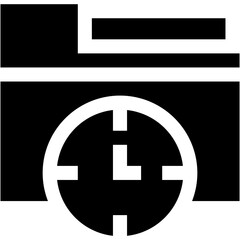 Obraz premium Vector Icon time, folder, files and folders, storage, data