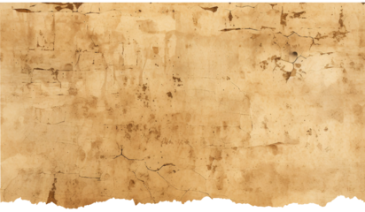 Vintage Torn Paper or Parchment Paper, Ripped Paper, Transparent Background, PNG, Old Texture, Distressed Texture
