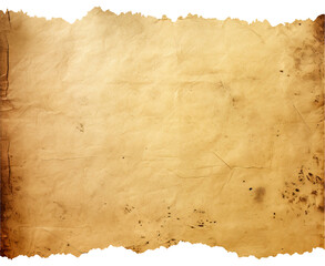 Fototapeta premium Vintage Torn Paper or Parchment Paper, Ripped Paper, Transparent Background, PNG, Old Texture, Distressed Texture