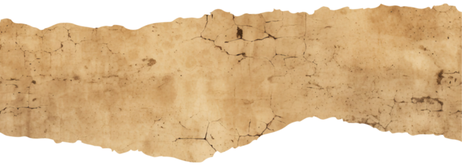 Vintage Torn Paper or Parchment Paper, Ripped Paper, Transparent Background, PNG, Old Texture, Distressed Texture