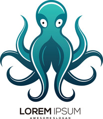 minimalist Octopus logo vector art illustration with a Octopus icon logo