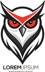 minimalist Owl logo vector art illustration with a Owl icon logo